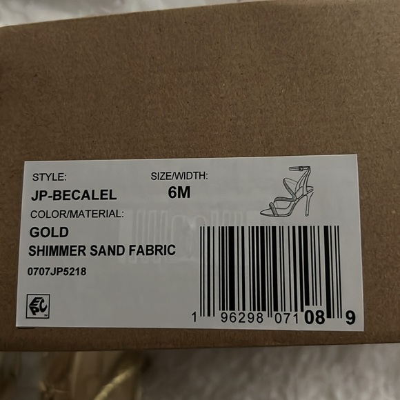 Jessica Simpson Gold Shimmer Fabric Sandals - Picture 7 of 9